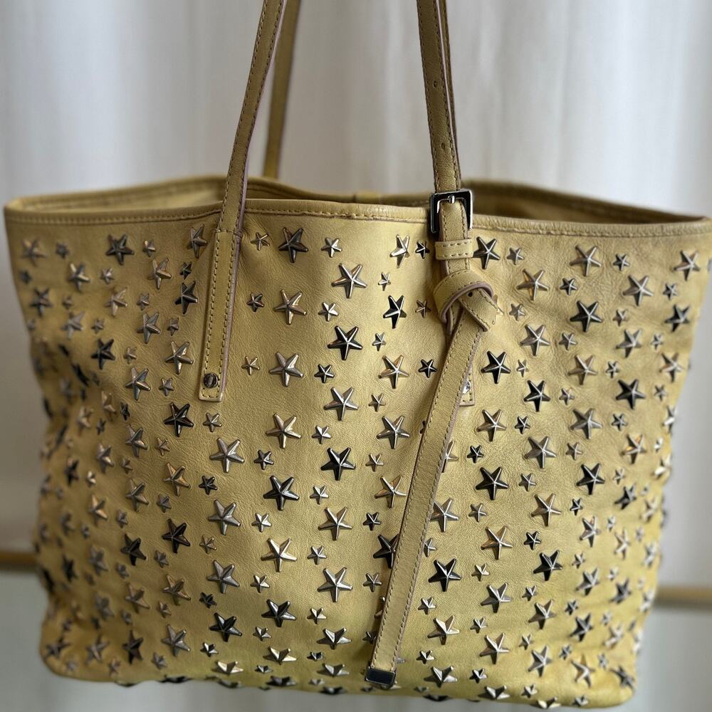 JIMMY CHOO Yellow Leather Sasha M Shoulder Bag